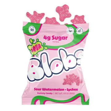 Blobs Sour Watermelon Lychee Gummies  1.8 oz